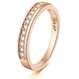 Australian Crystals 18k Rose Gold Wedding Band